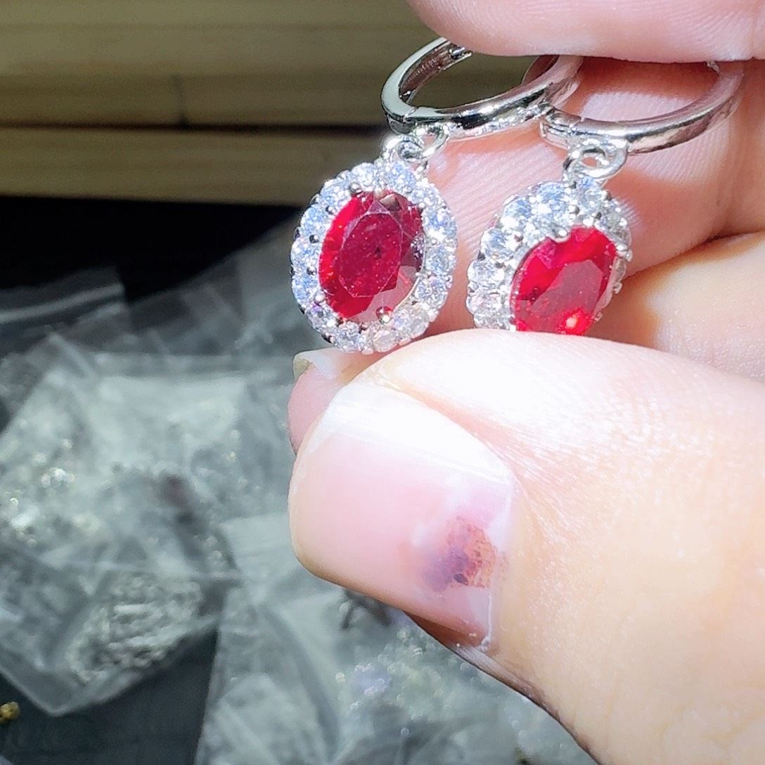 托帕石戒指银S925镶嵌