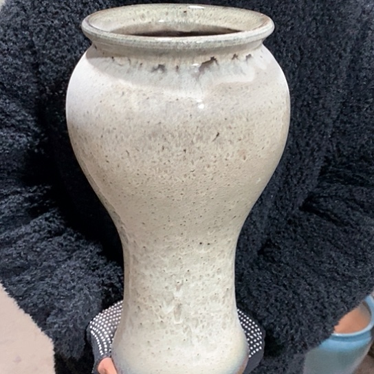 紫砂花盆口15高37，瑕疵，