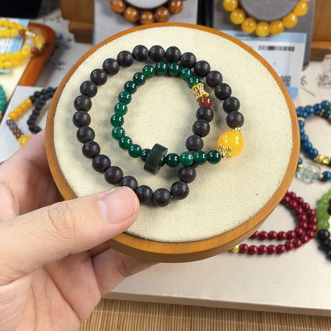 和田玉手饰银S925镀金镶嵌