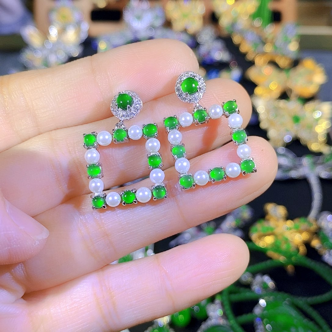 吊坠(不含链)银S925镶嵌翡翠