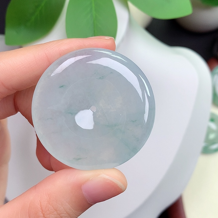 翡翠未镶嵌颈饰平安扣 39.2-6.3mm