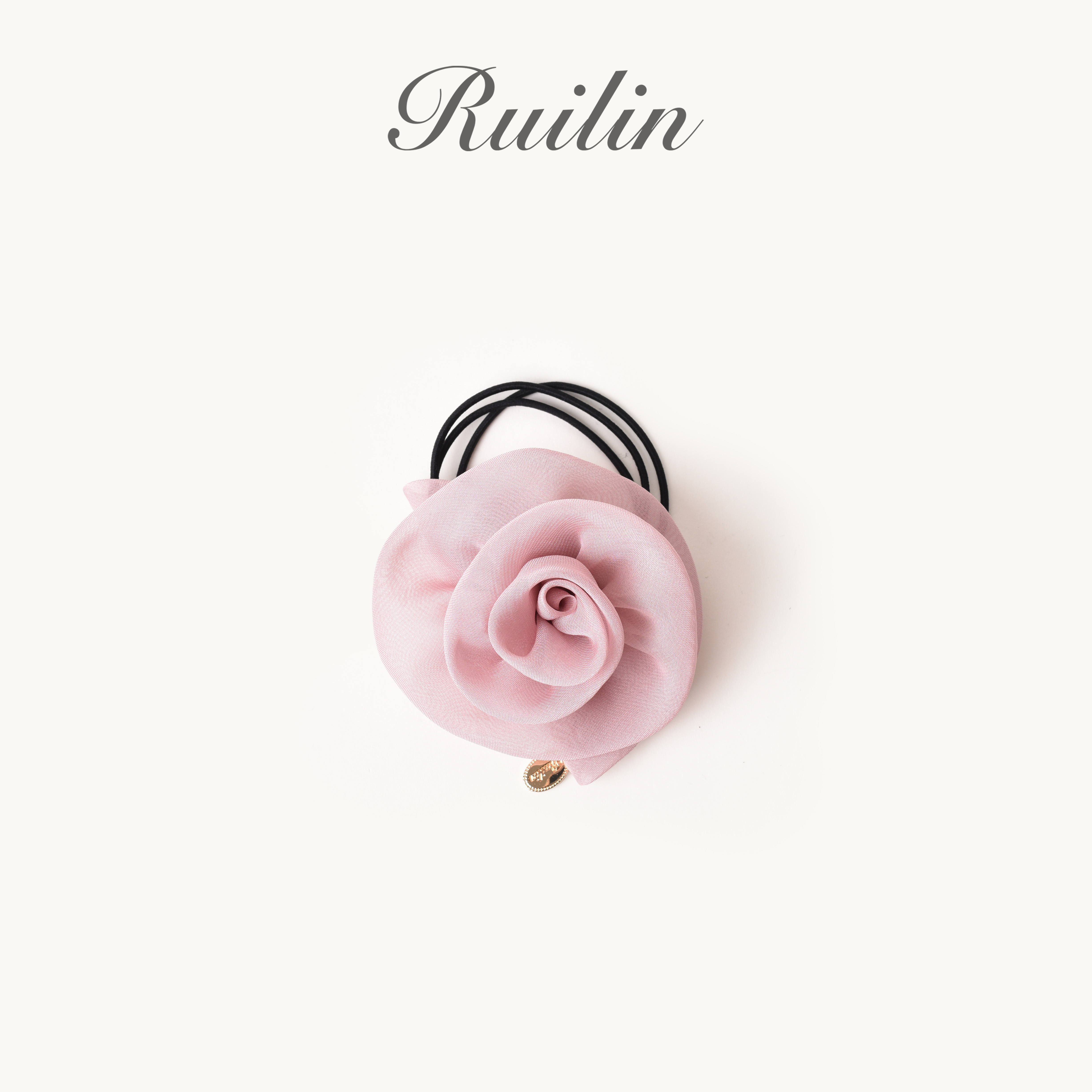 RUILIN【219】【纱纱花之恋】发圈玫瑰花细发绳甜美气质优雅