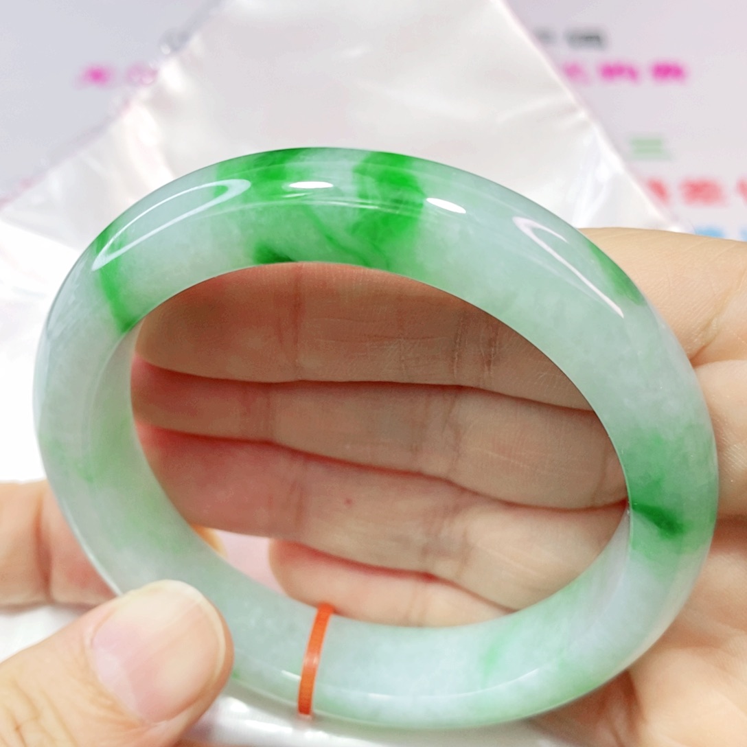 未镶嵌手镯翡翠57.6圈口正圈-高货微瑕捡漏