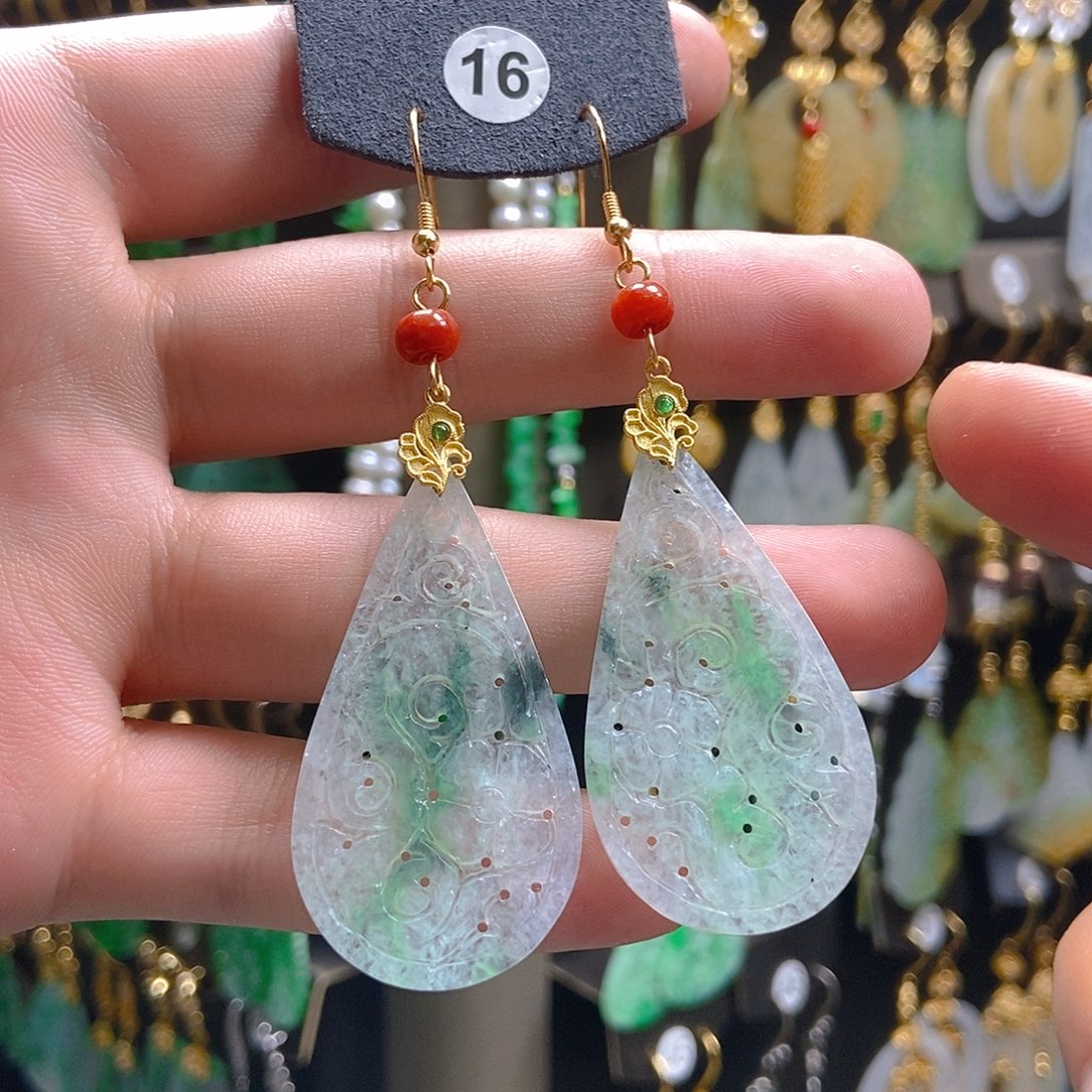 翡翠未镶嵌耳饰翡翠