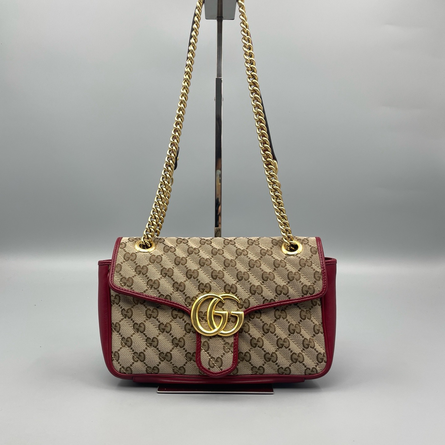 95新 GUCCI/古驰 Gucci 古驰帆布马蒙26 黑标031 尺寸26*15 A3585