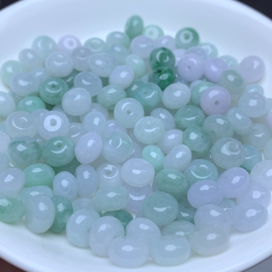 【闪购商品】翡翠手链未镶嵌卡5.1乘7.8冰鼓珠40个