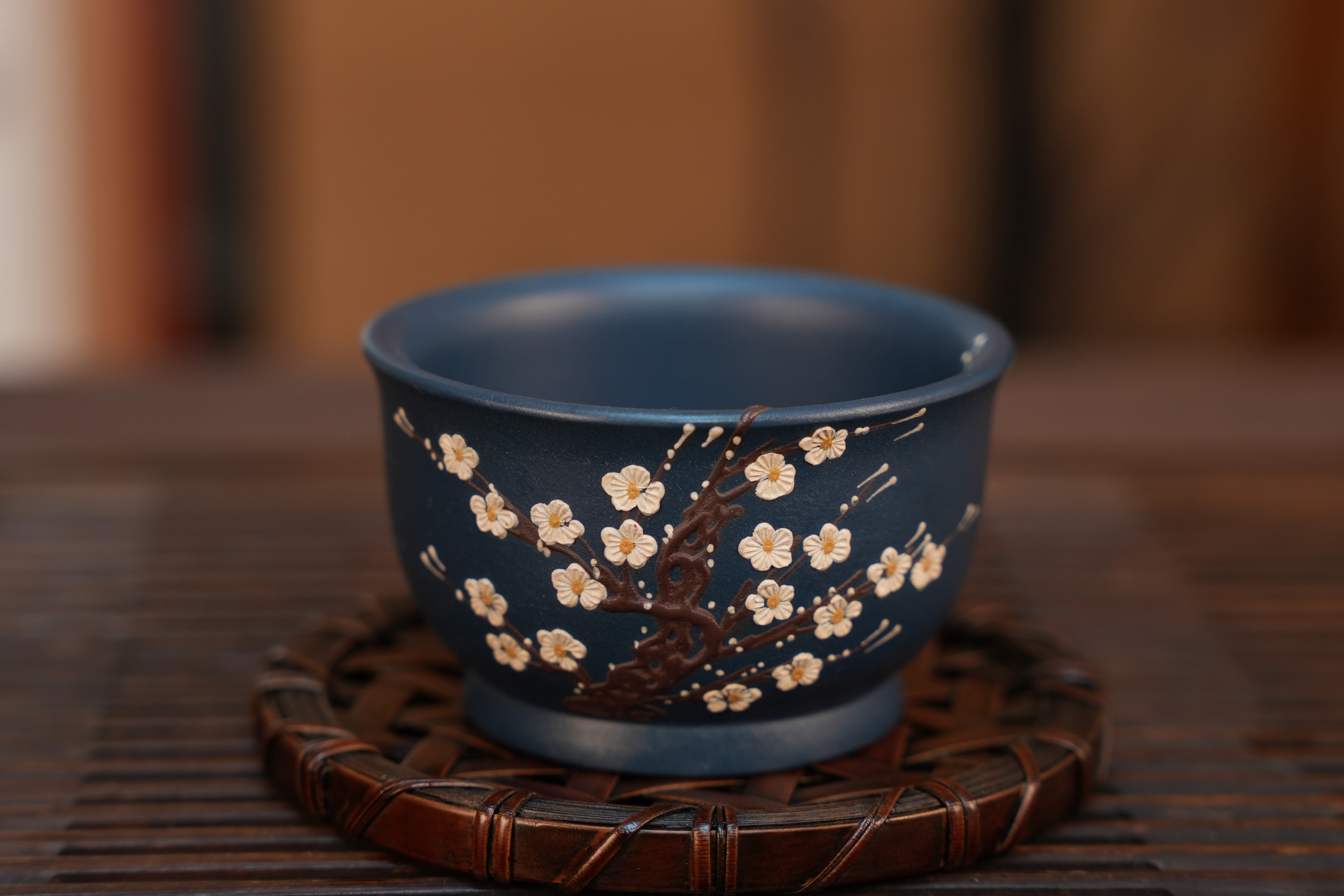 宜兴全手工制泥苏门答腊青梅花主人杯容量150cc