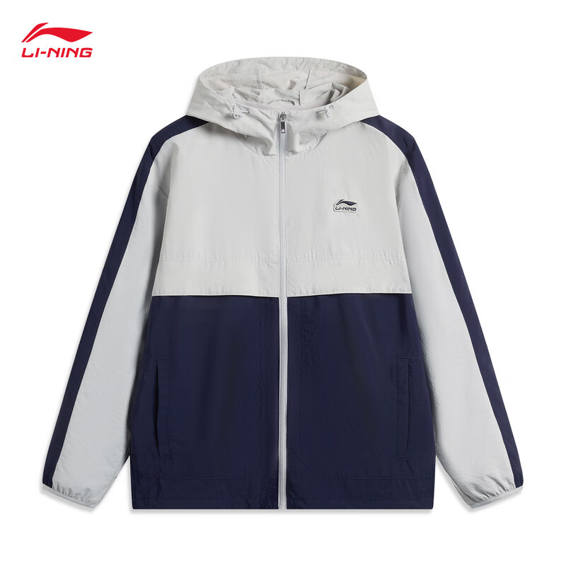 李宁保暖加绒运动风衣男25春季潮流经典撞色宽松连帽外套AFDV175