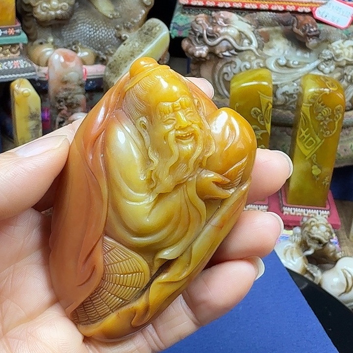印石寿山石回流手把件