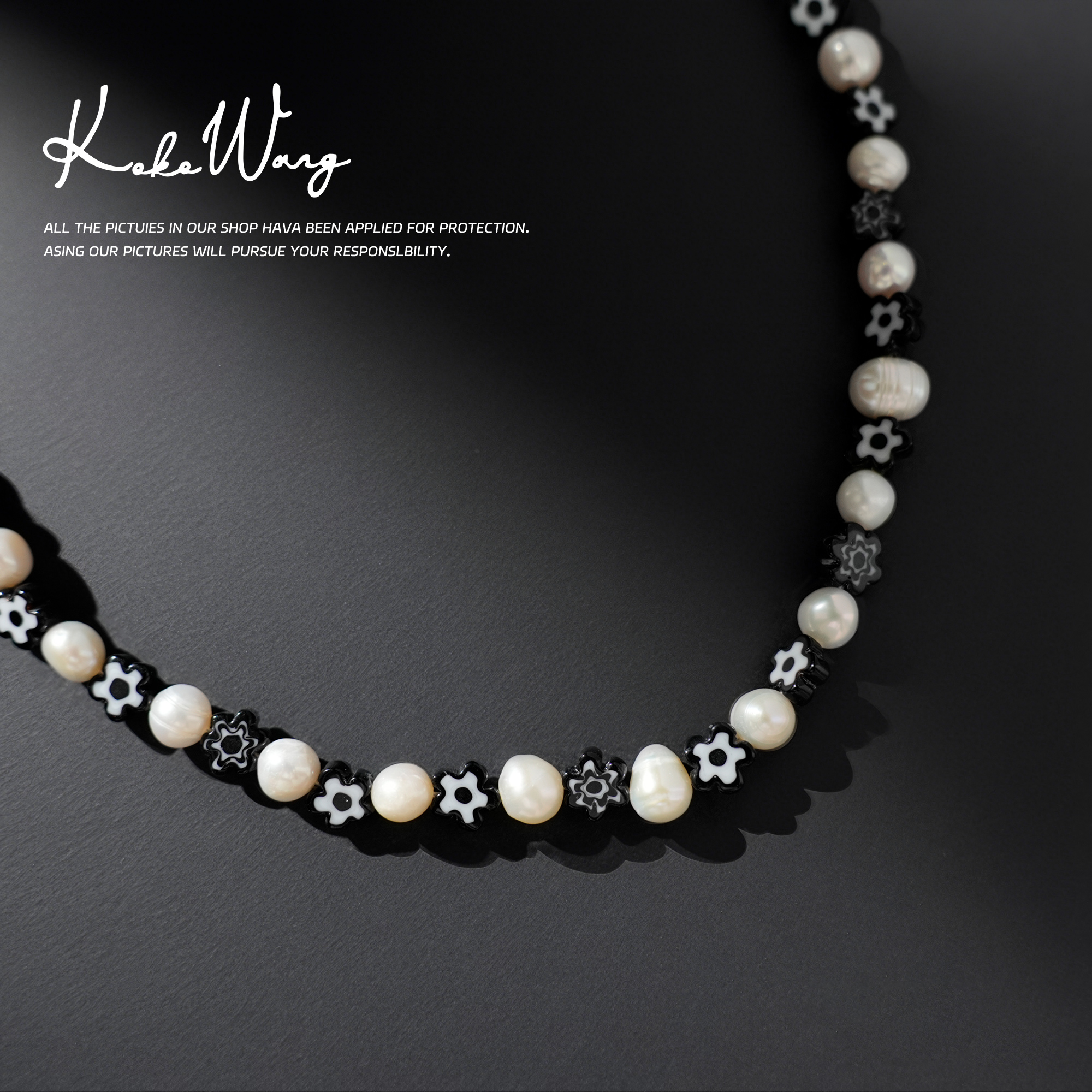 非金属仿珍珠项链 KOKO WANG新款高级感百搭串珠项链470705B15S44