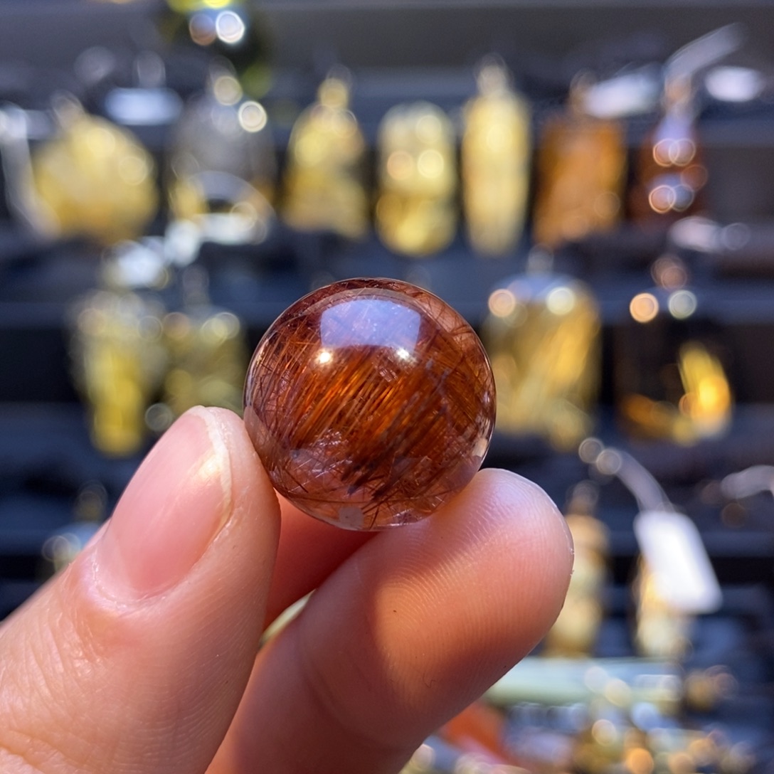 水晶珠宝半成品未镶嵌江**月天然水晶发晶单珠