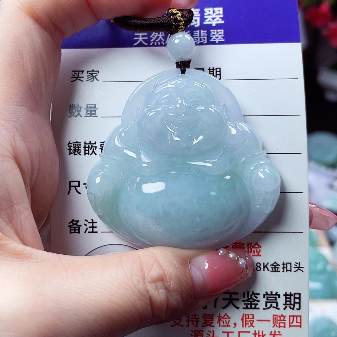 翡翠未镶嵌颈饰佛公22