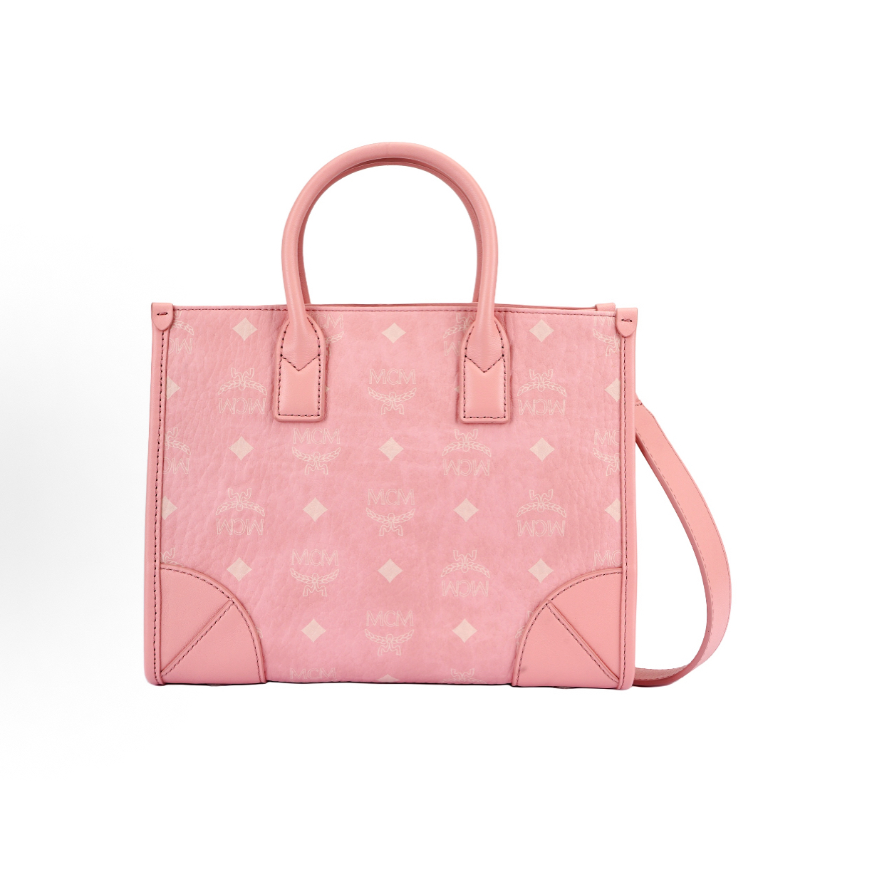 99新 MCM 奢得/粉色小号托特包110305