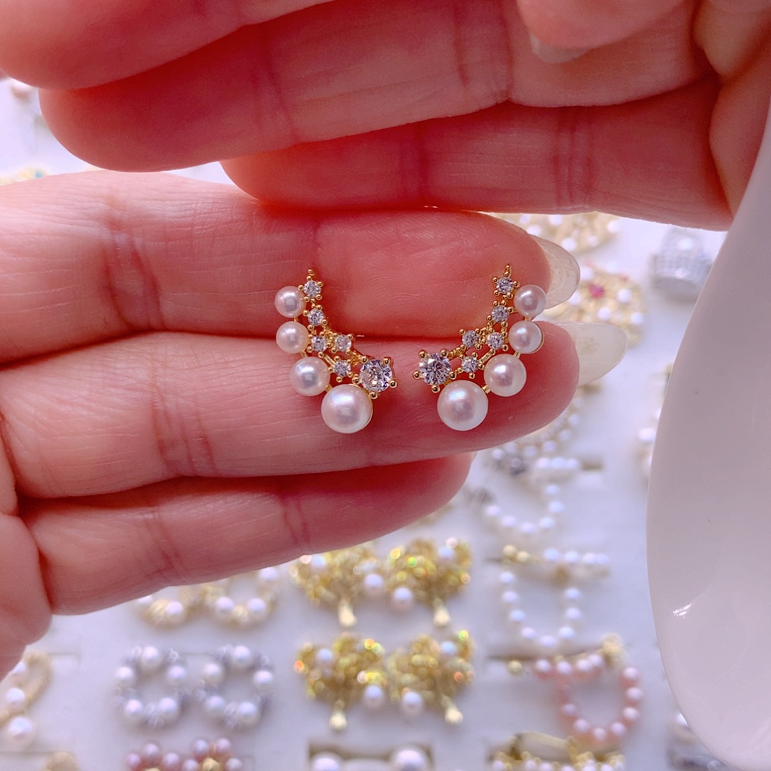 耳饰合金淡水珍珠