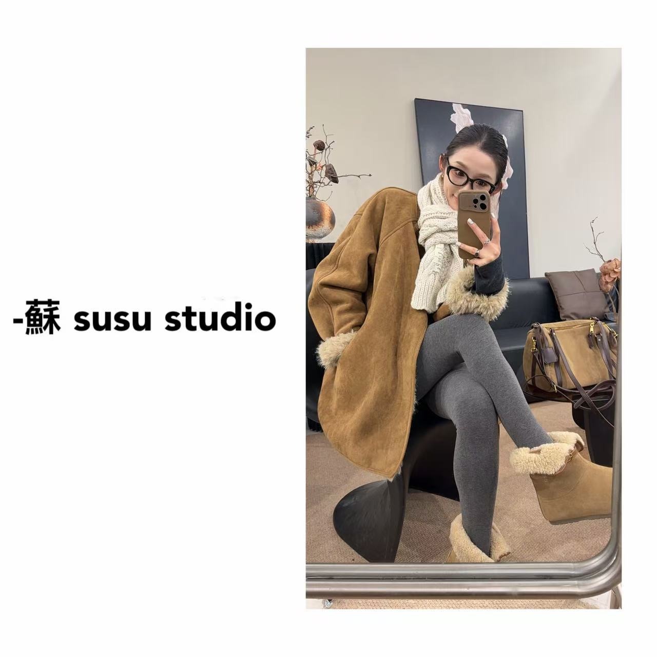 KF25113  F3冬季新款时尚宽松羊羔毛外套