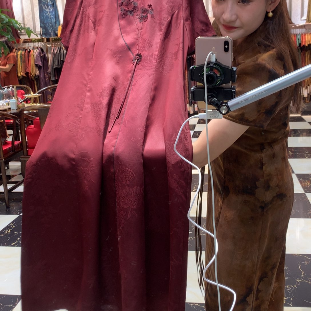 ?****?香云纱花萝连衣裙