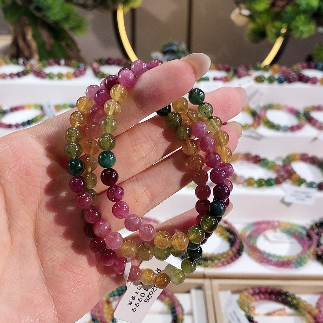 手串未镶嵌碧玺G2628三圈颜色微差