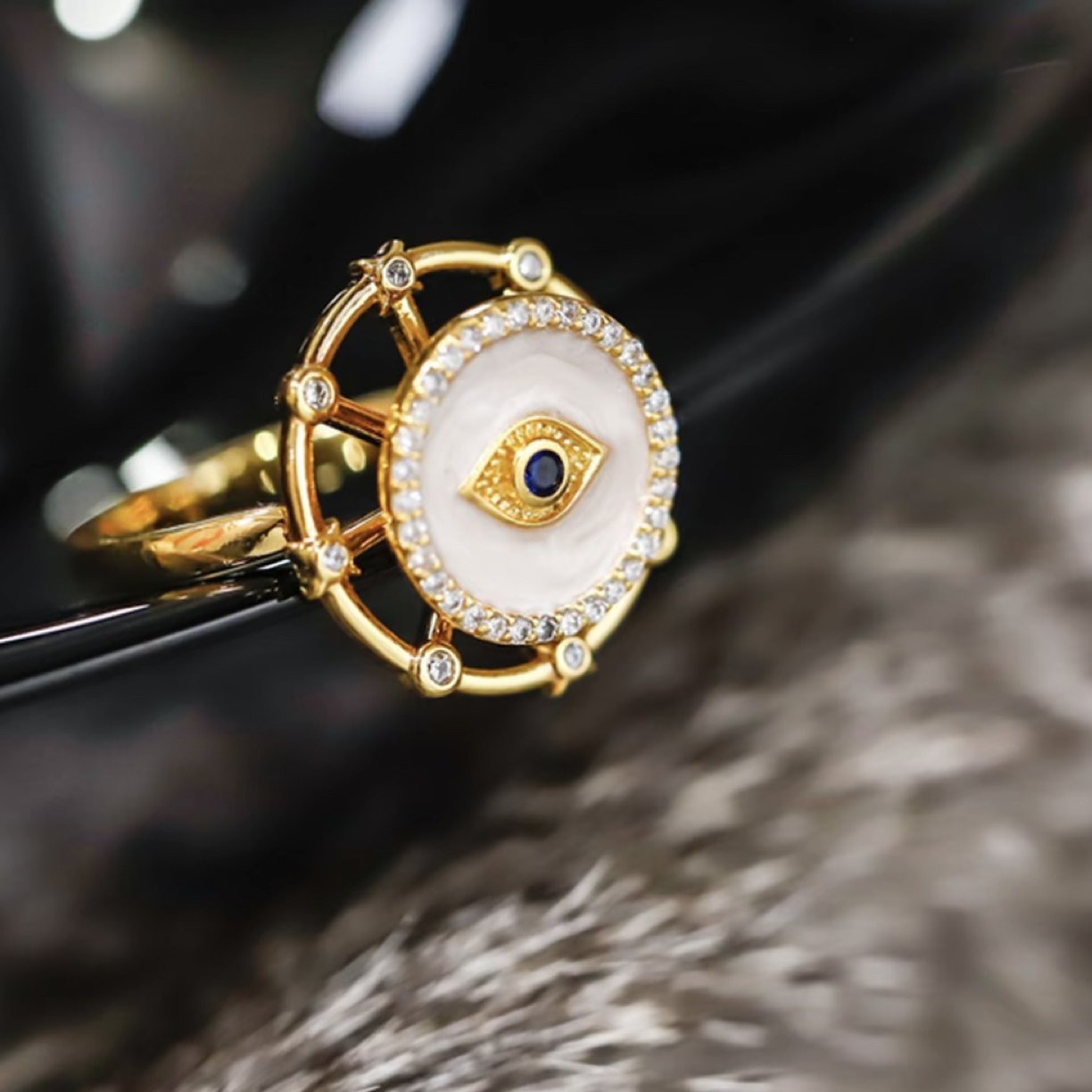 铜合金戒指 解压旋转Nazarkoz 高度保色戒指 1 号