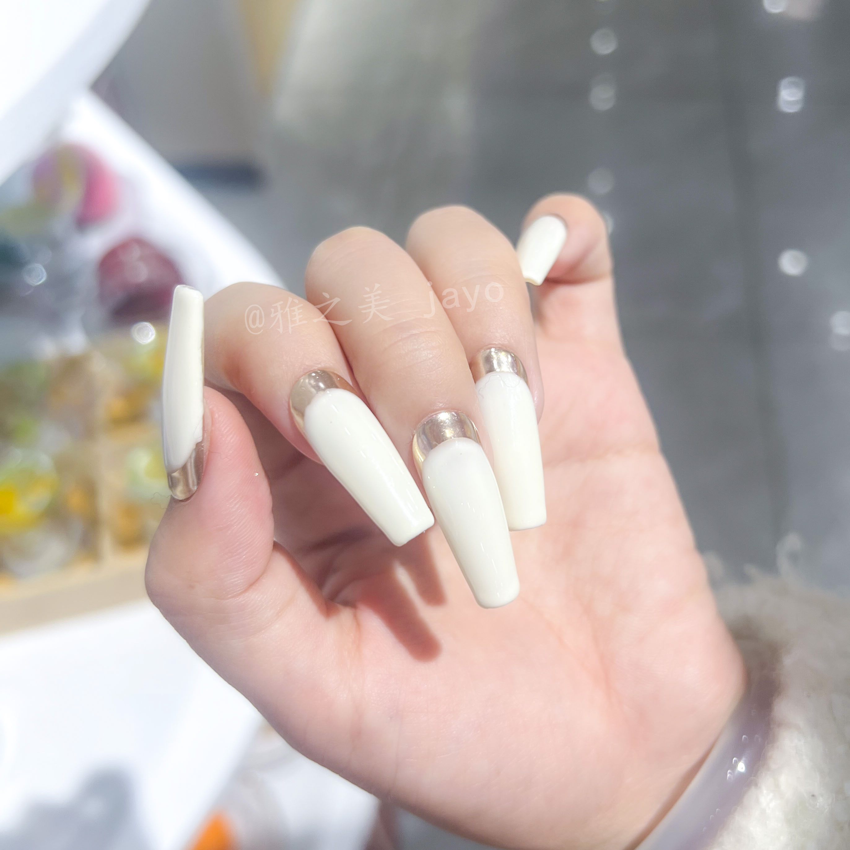 【遇见】轻奢裸色猫眼香槟高级气质显白爆闪百搭手工穿戴美甲甲片