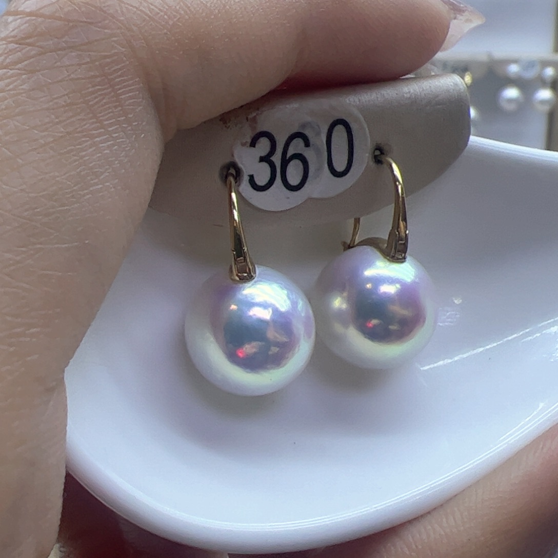 淡水珍珠耳饰18K金镶嵌