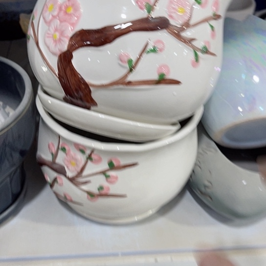 多肉绿植陶瓷花盆，有孔