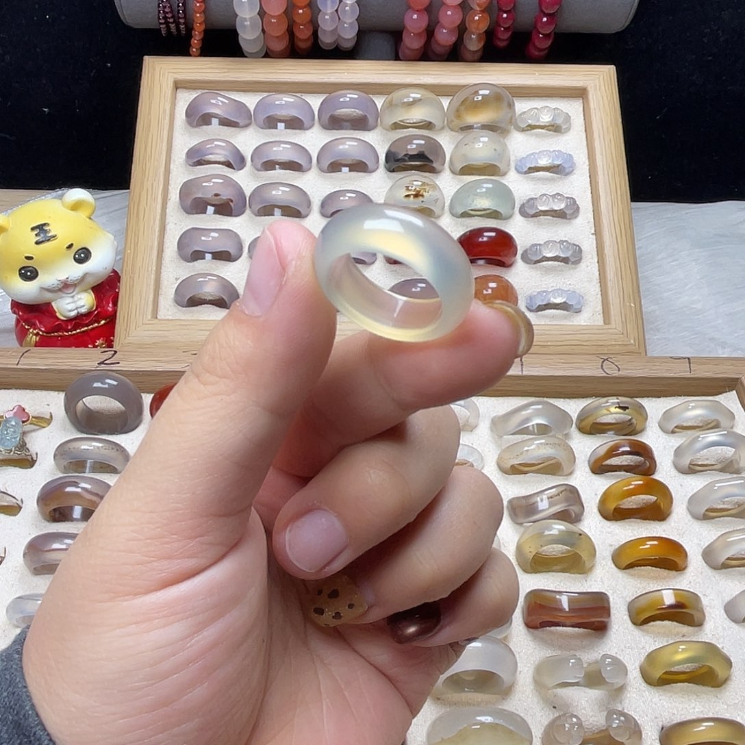 玛瑙/玉髓合金戒指A03港17不退换