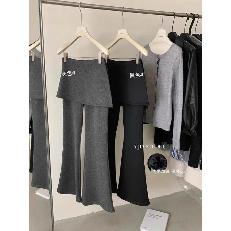 8955#2025新款高腰修身显瘦韩版时尚微喇阔腿裤