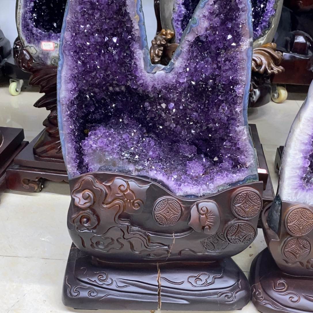紫晶大型摆件（非配饰）银S925镶嵌