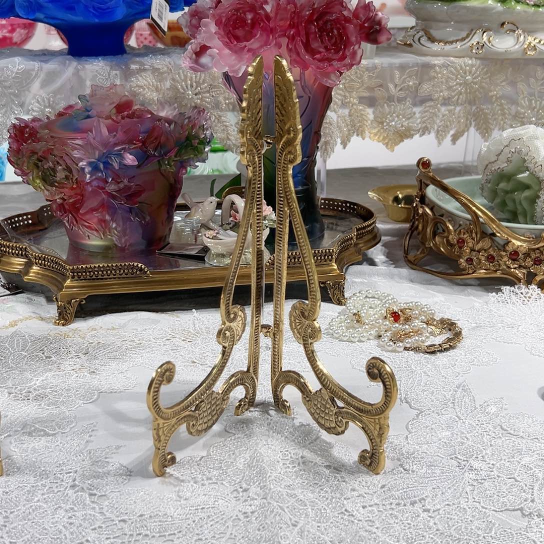 陶瓷M7007纯铜赏盘支架大号