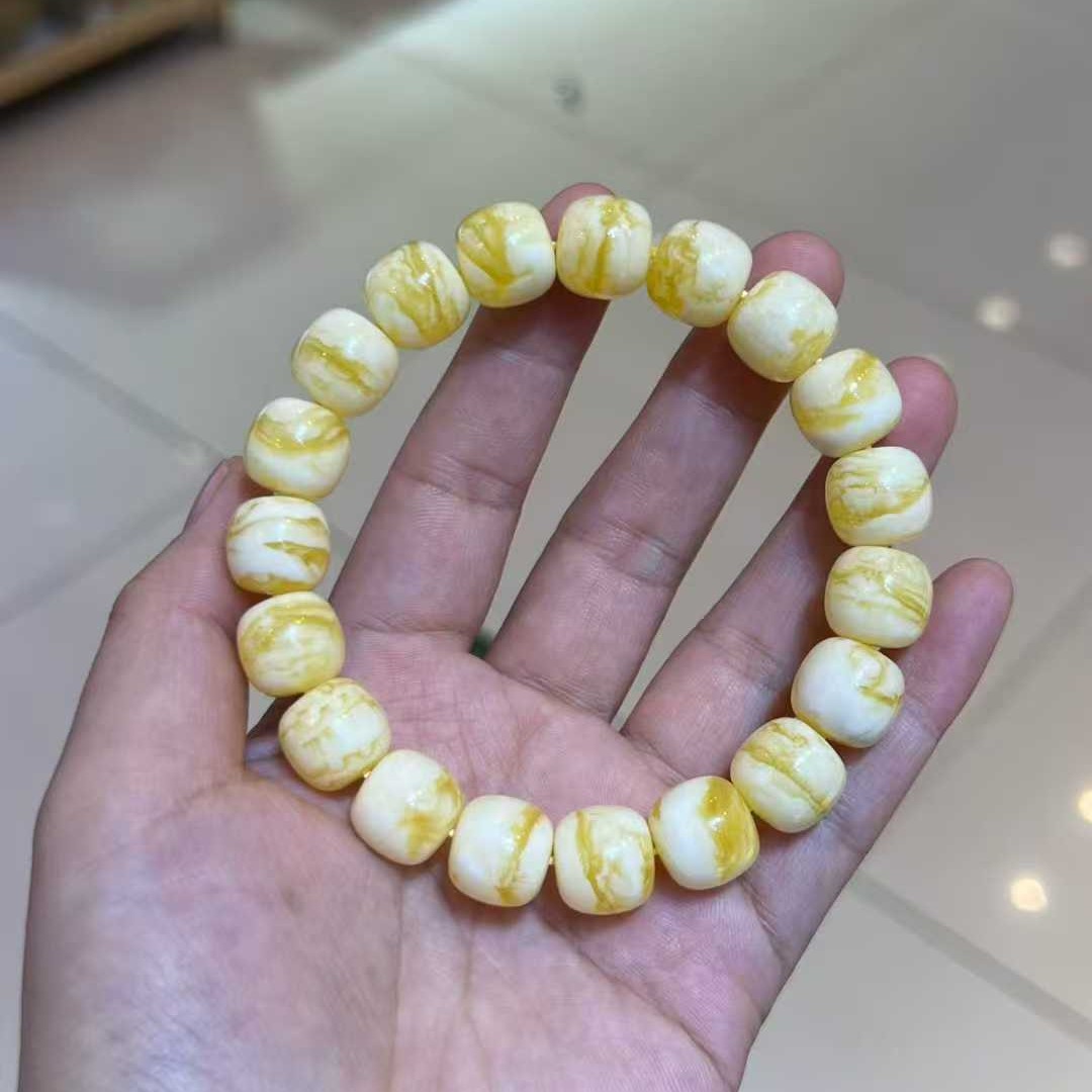 同料焦皮料橘皮白妖纹12mm 稀有纹路 特色纹 颜色艳蜡质润19.7g