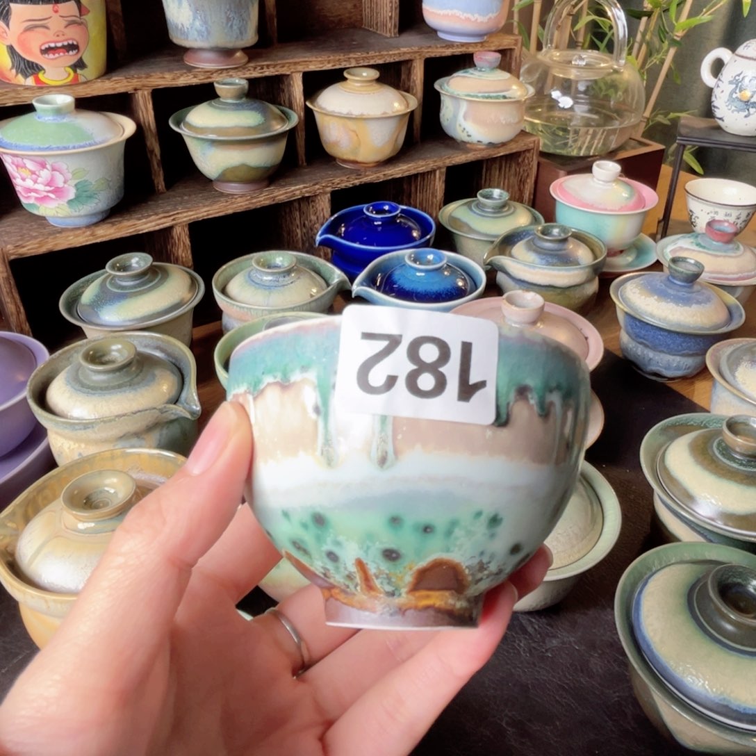 瓷片纯手工柴烧茶器手作