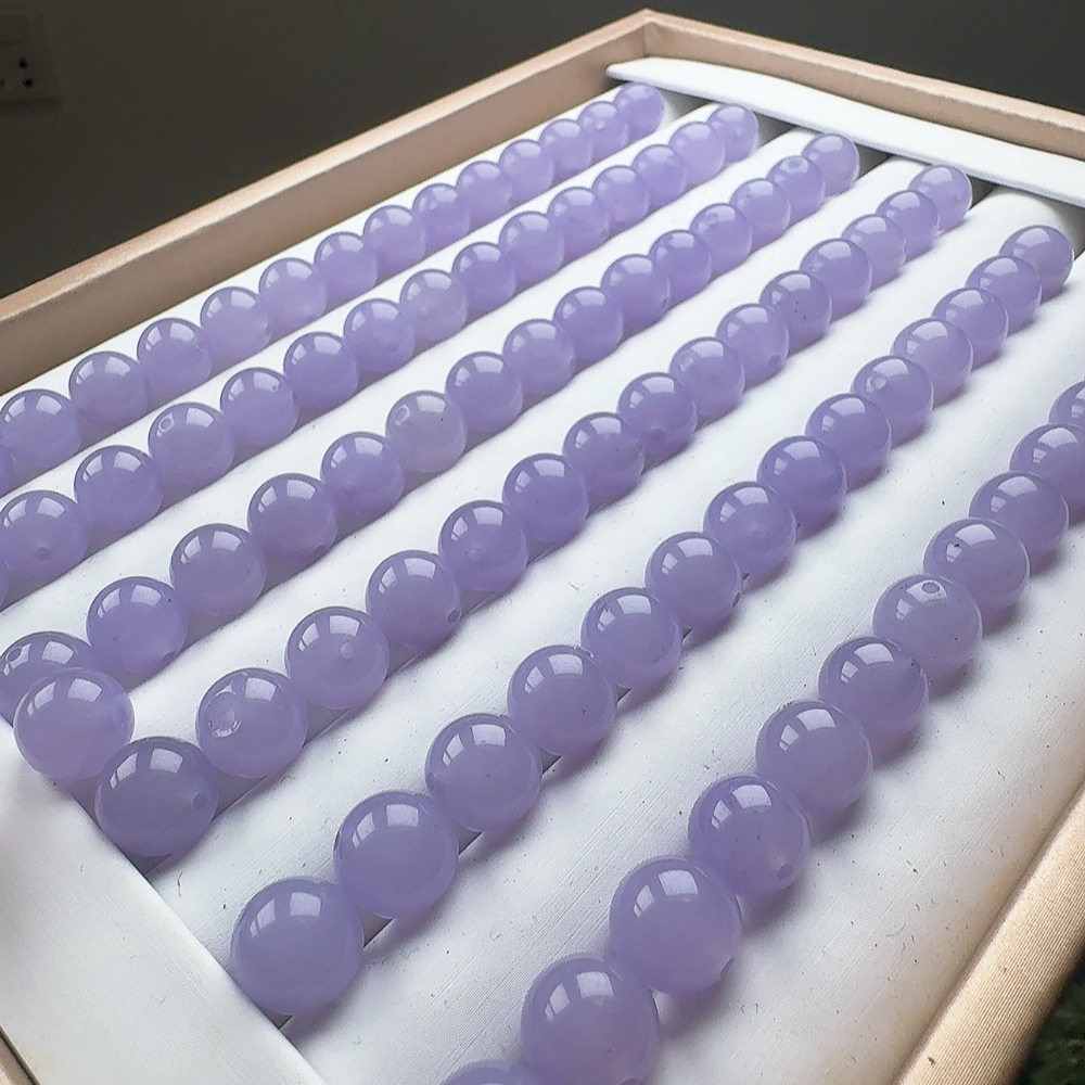 天然缅甸翡翠A货 卡10mm 茄紫 多样性发货其一