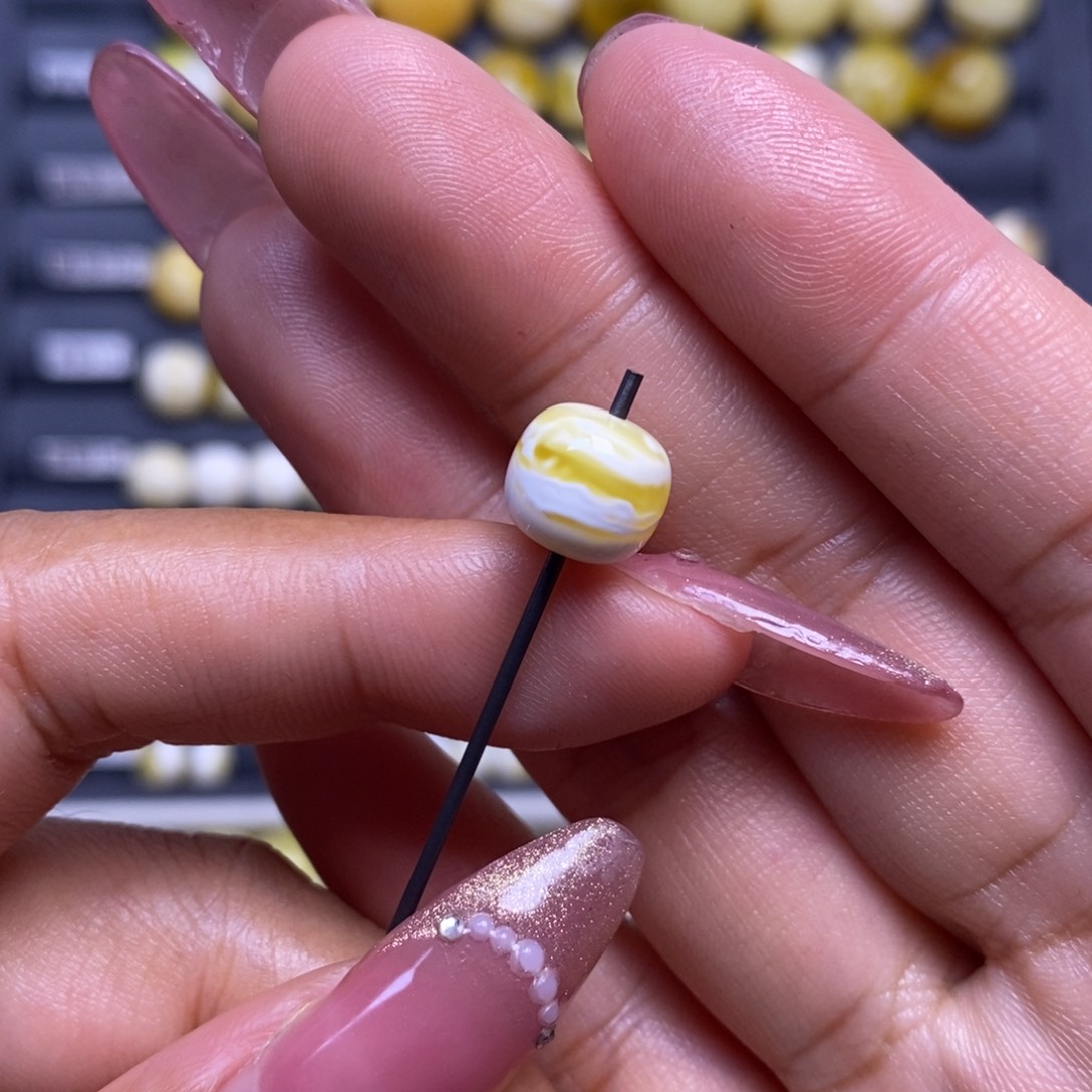 蜜蜡未镶嵌珠宝奇石漆白橘金妖花老型9.5*8.6mm