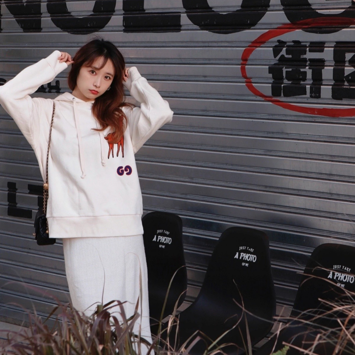 99新 GUCCI/古驰 古驰/gucci/白色小鹿连帽卫衣/xs码/P10113