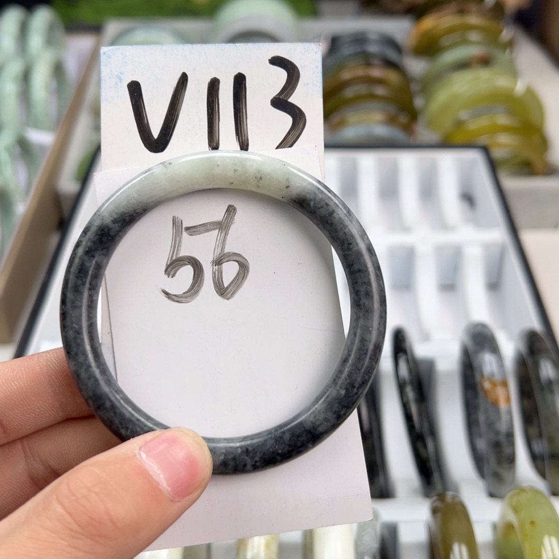 岫玉手镯未镶嵌天然岫玉微瑕