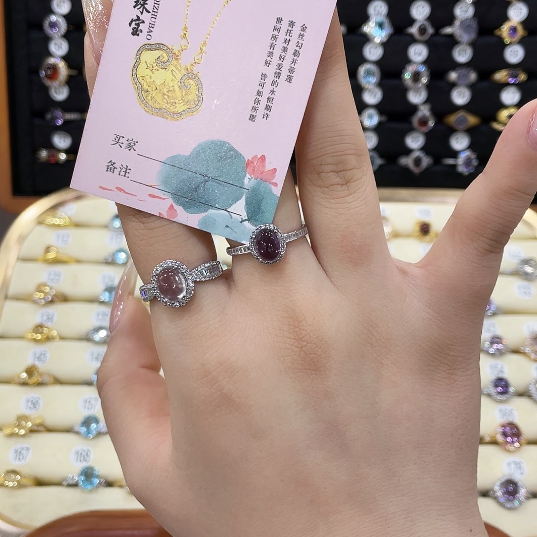 戒指女银S925镶嵌紫晶A****19