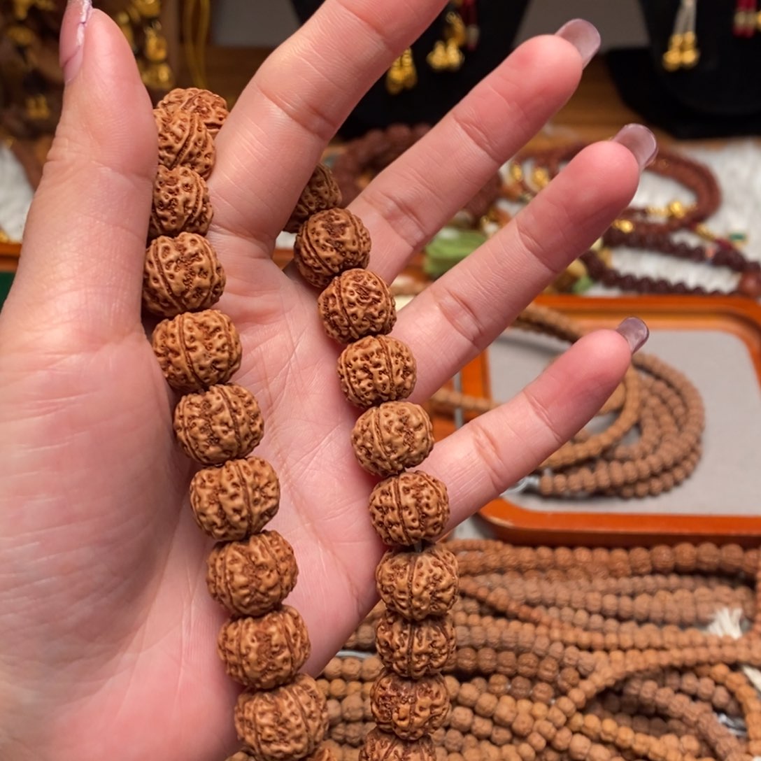 金刚菩提吊坠东***龙定制凹底梅花手持14