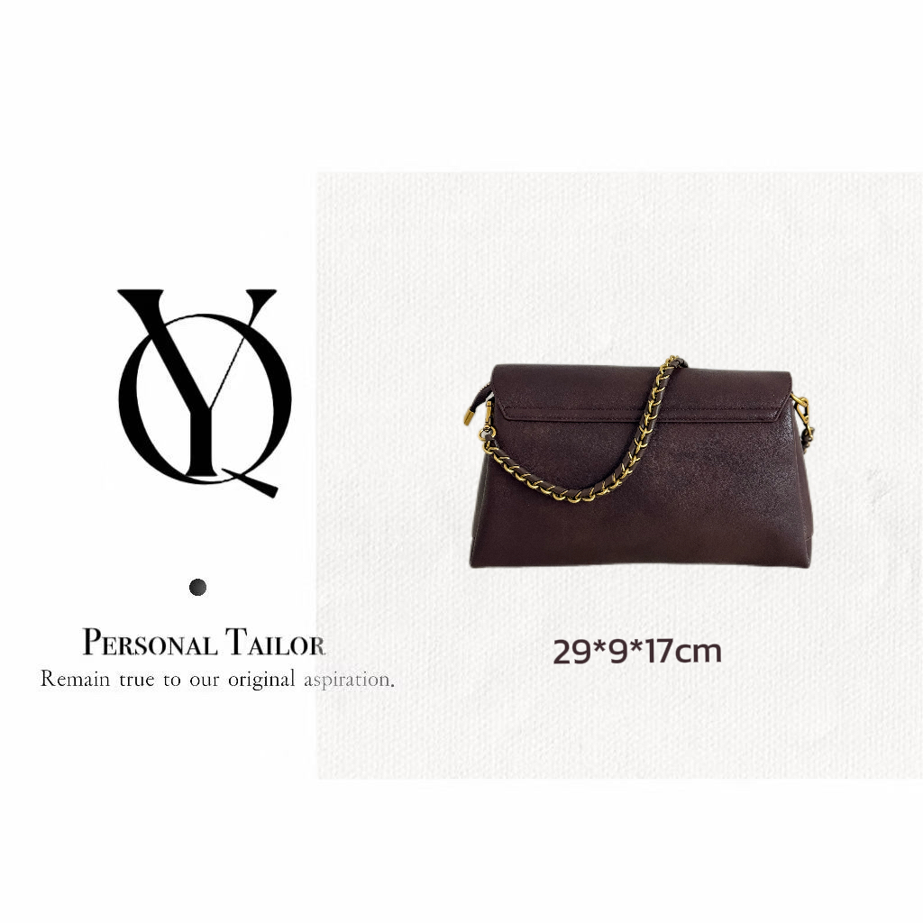 YUQIAO/【腋下包】29cm 植鞣牛皮真皮腋下包乌木棕YQ182