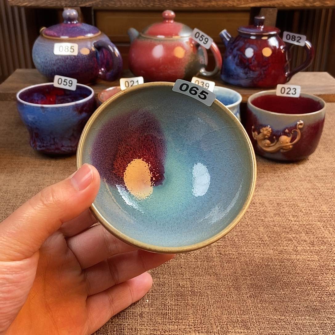 摆件钧瓷茶壶茶具