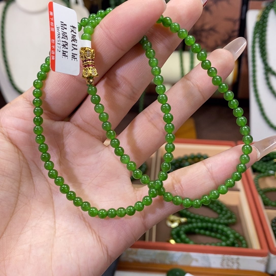 和田玉（碧玉）颈饰未镶嵌辣4