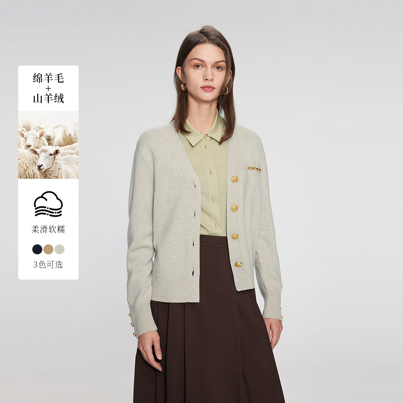 Scofield女装慵懒风零压针织开衫2024秋季新款SFCKE4CT1E