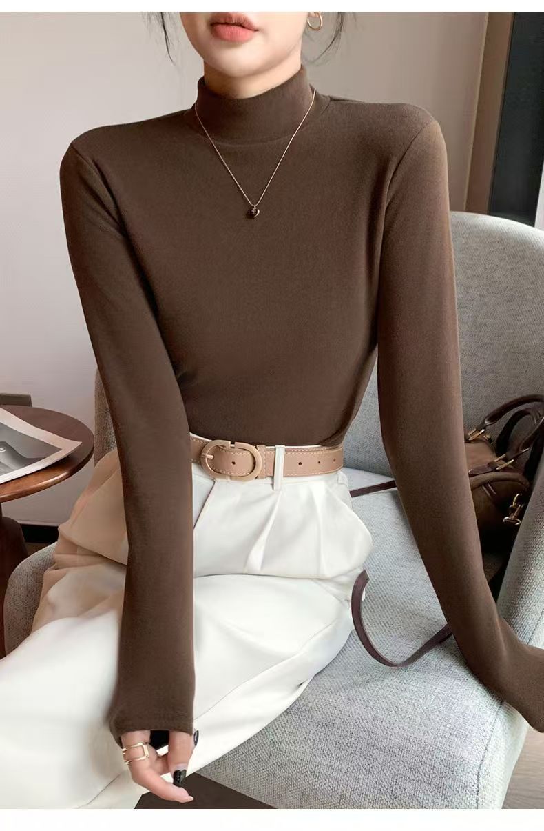 打底上衣高领春秋冬修身内搭叠穿女士春秋弹性H972