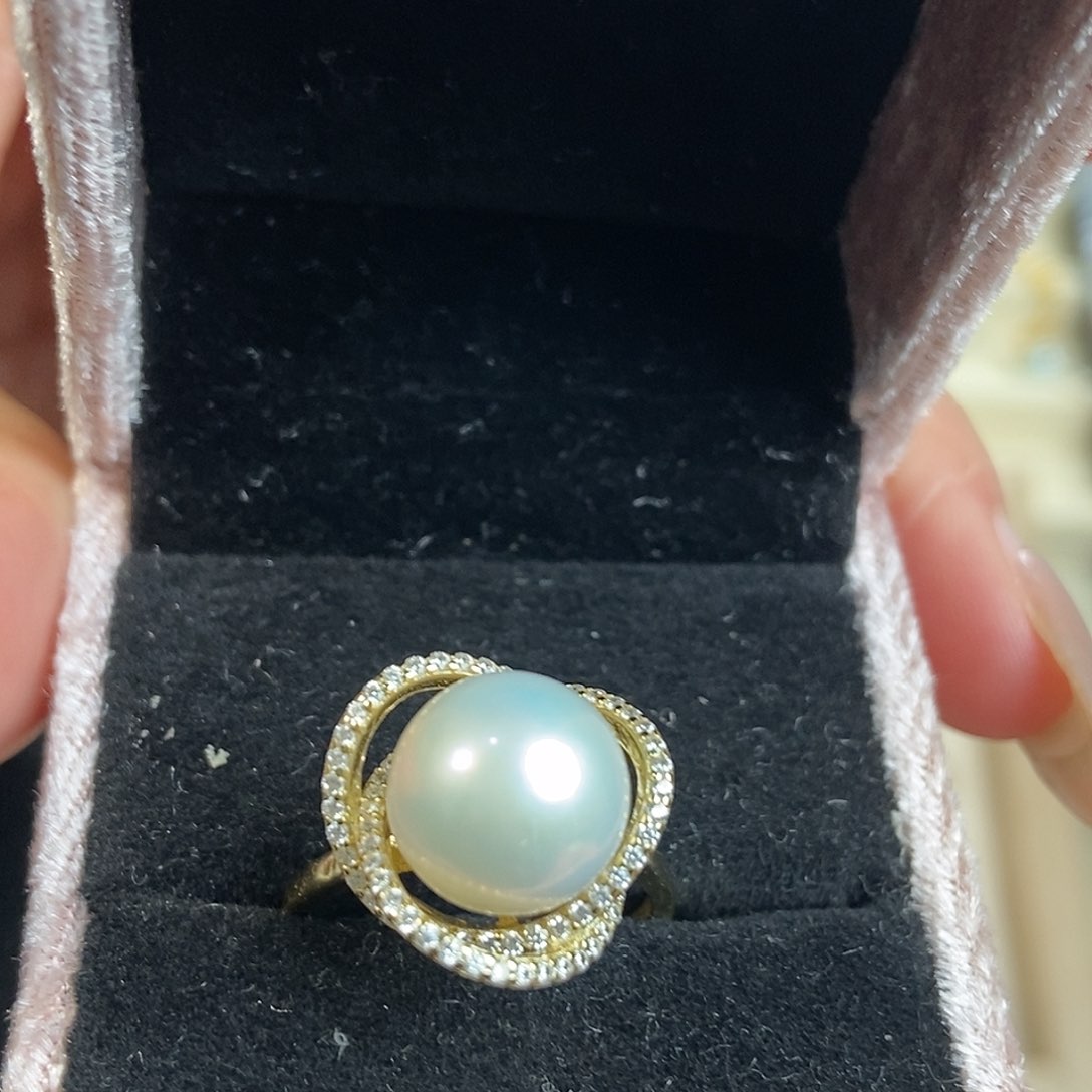 淡水珍珠戒指银S925镶嵌