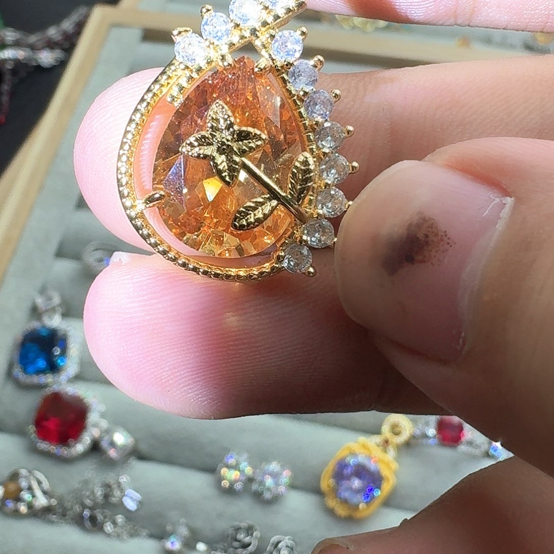 托帕石戒指银S925镶嵌