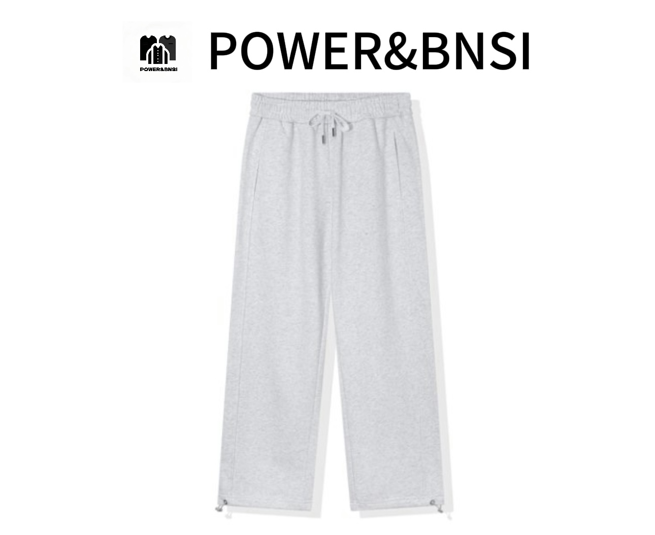 POWERBNSI正品 显高直筒运动休闲裤 春夏百搭抽绳