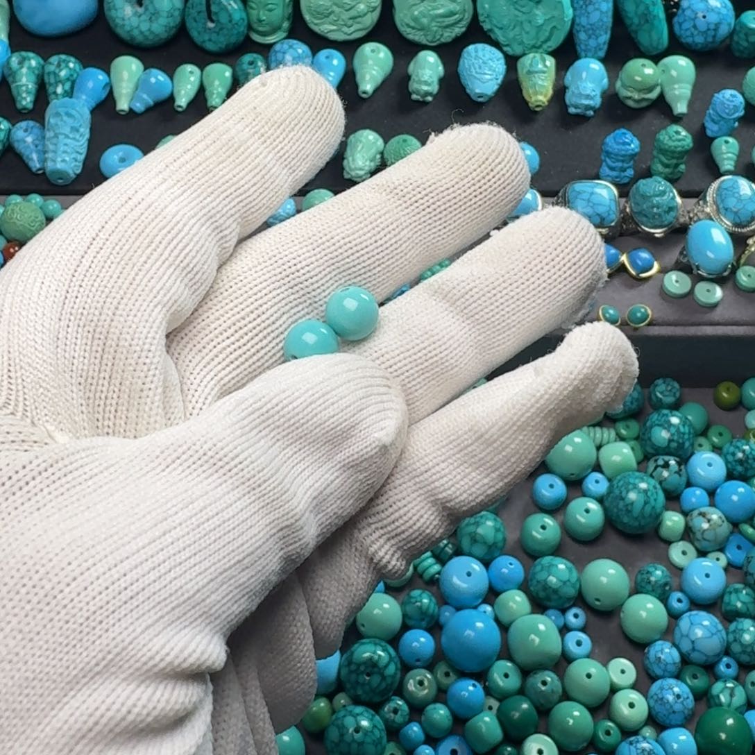 海***吹绿色系圆珠卡8尺寸两颗