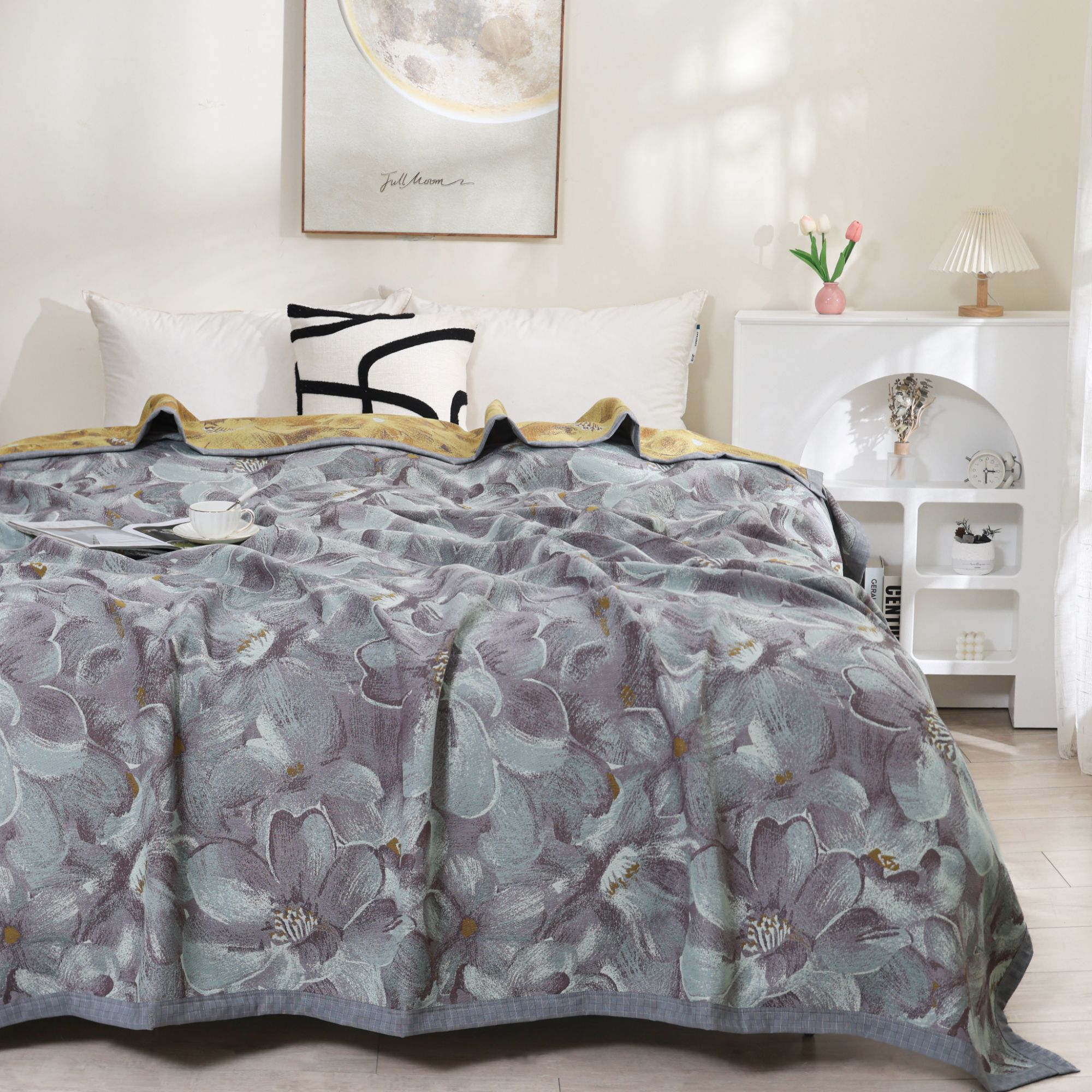 （梵曦专属 薇甜）240*250 高端 定制 轻奢 波兰天丝 床盖