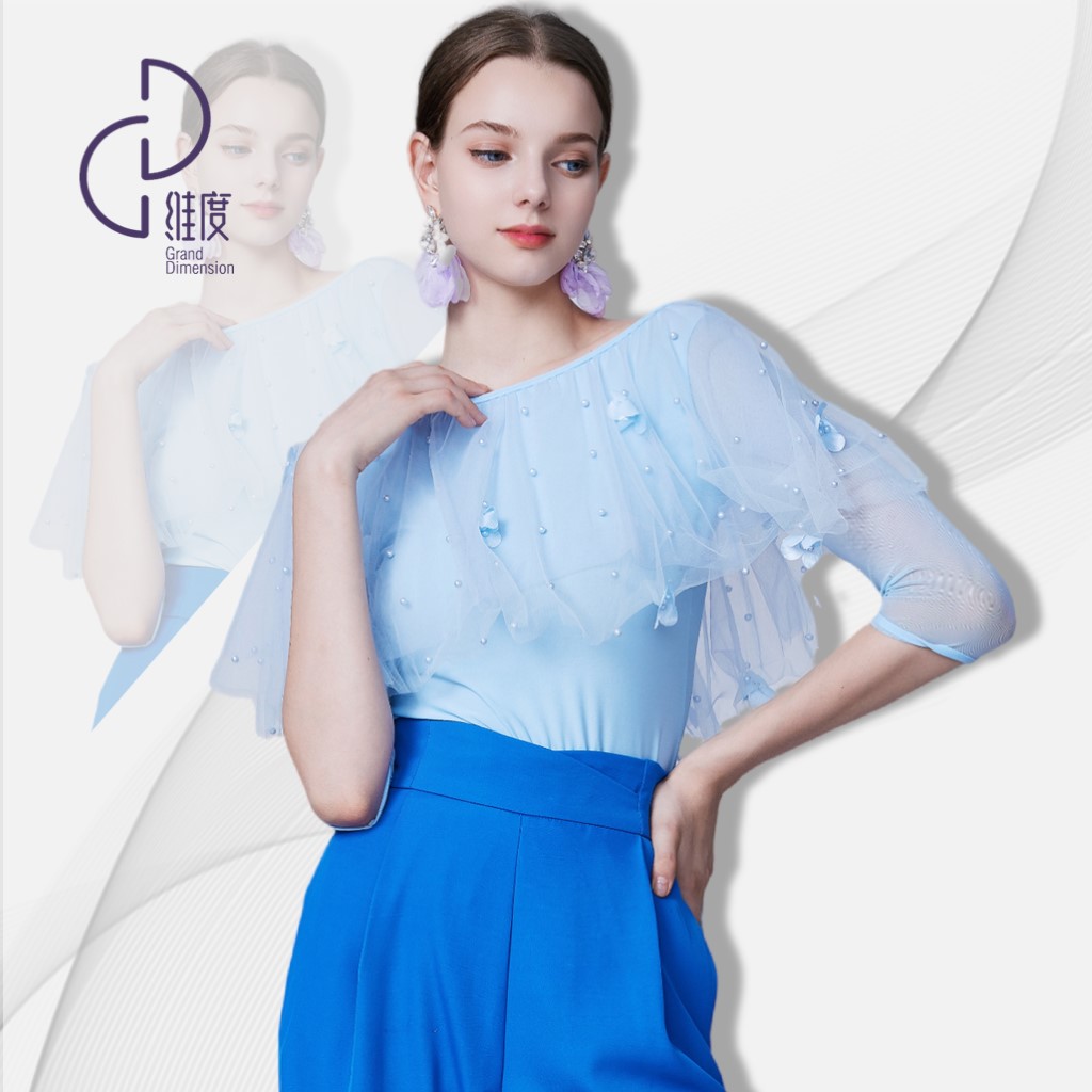【维度舞服】Y335原创设计女士上衣摩登舞拉丁舞广场练习服赛服舒适
