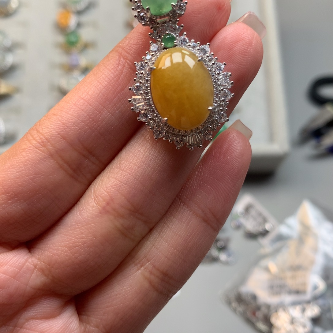 翡翠银S925镶嵌戒指