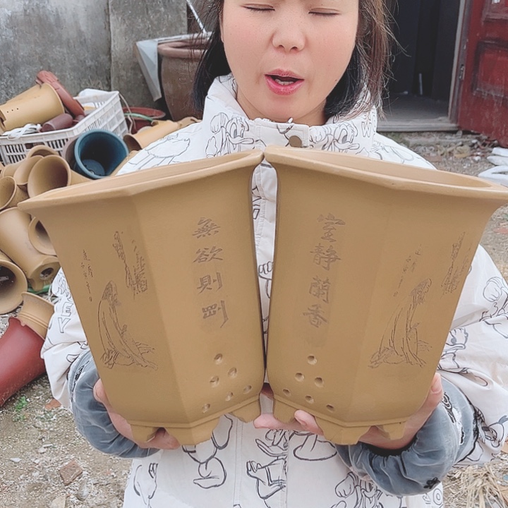 紫砂花盆宜兴紫砂精品花盆 